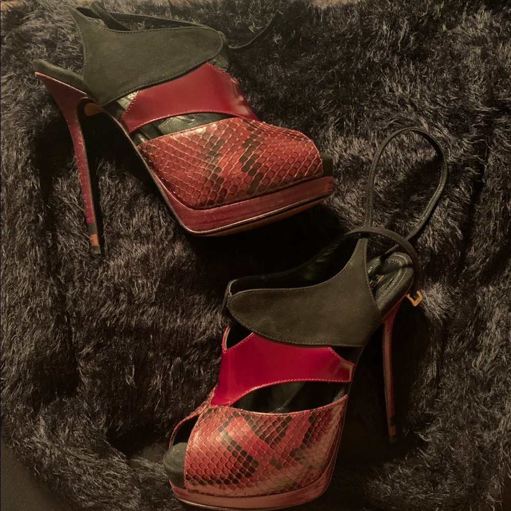 FENDI snake print platform shoes